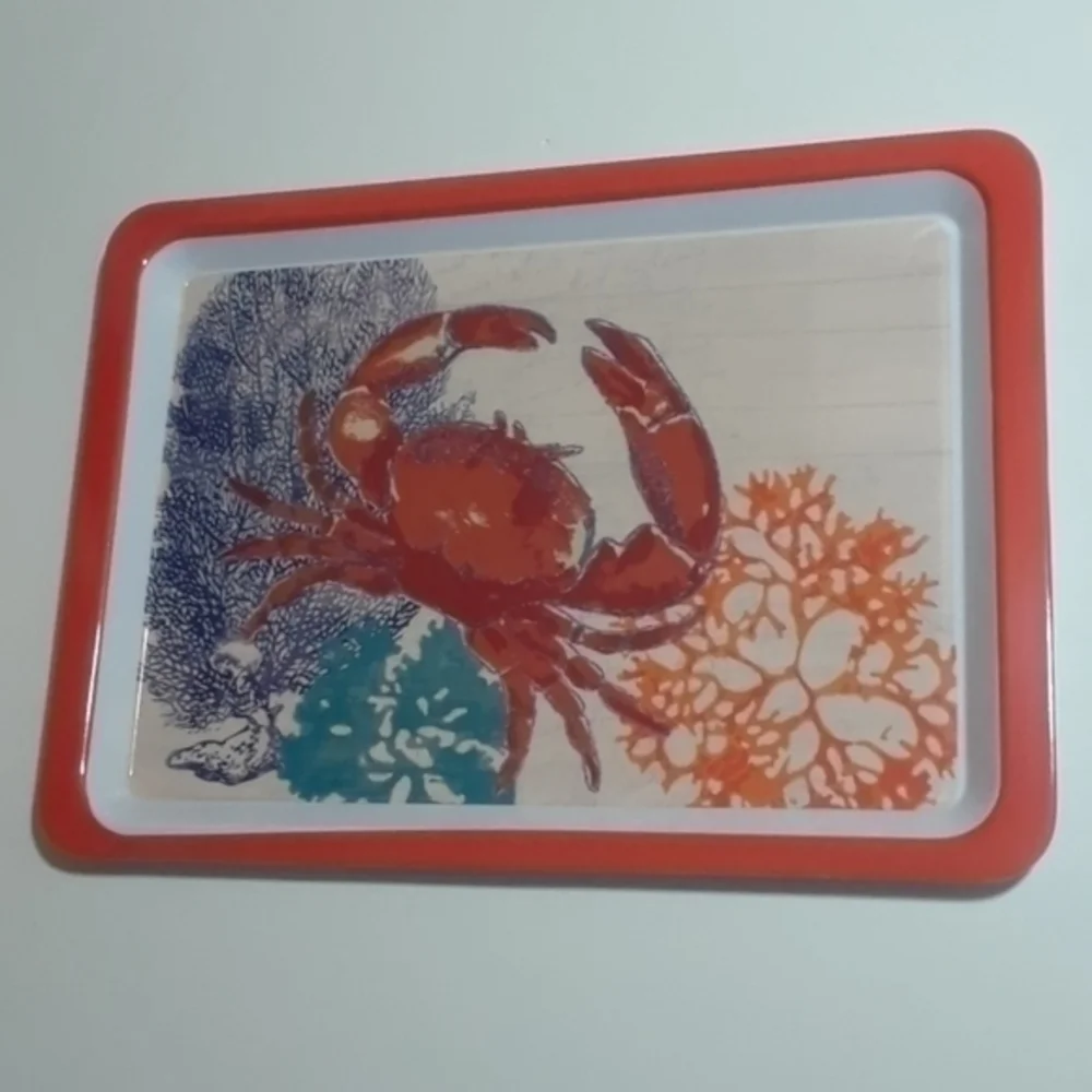 Coral Sea Crab Design/Seafood Melamine Tray